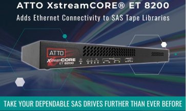 ATTO XstreamCORE Dual 40GbE to 8-port 12Gb SAS/SATA Storage Controller QSFP+ R/PSU (Tape Only) 1RU